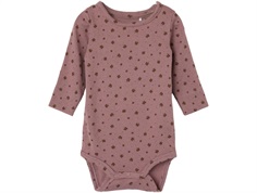 Name It twilight mauve clover lace-patterned bodysuit